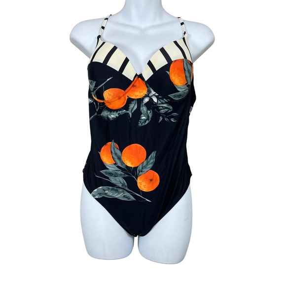 Cupshe Other - Cupshe Orange Angel Print One-piece Swimsuit Size Large‎